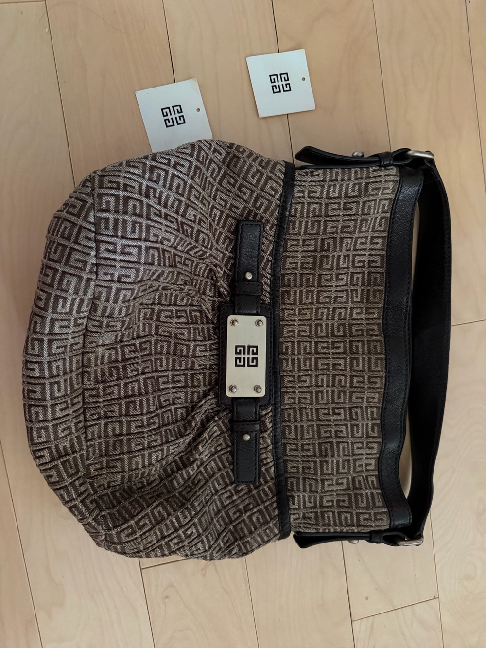 Givenchy Brown and Black Canvas Messenger Bag